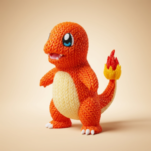 Charmander Estilo Ganchillo — Fan Art 3D