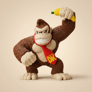 Donkey Kong Estilo Ganchillo — Fan Art 3D