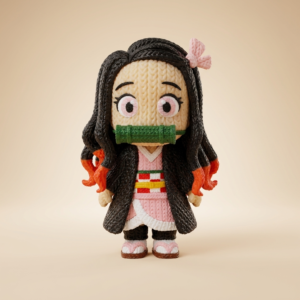 Nezuko Kamado Estilo Ganchillo — Fan Art 3D