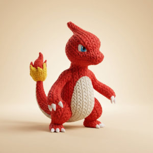 Charmeleon Estilo Ganchillo — Fan Art 3D