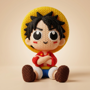 Monkey D. Luffy Estilo Ganchillo — Fan Art 3D