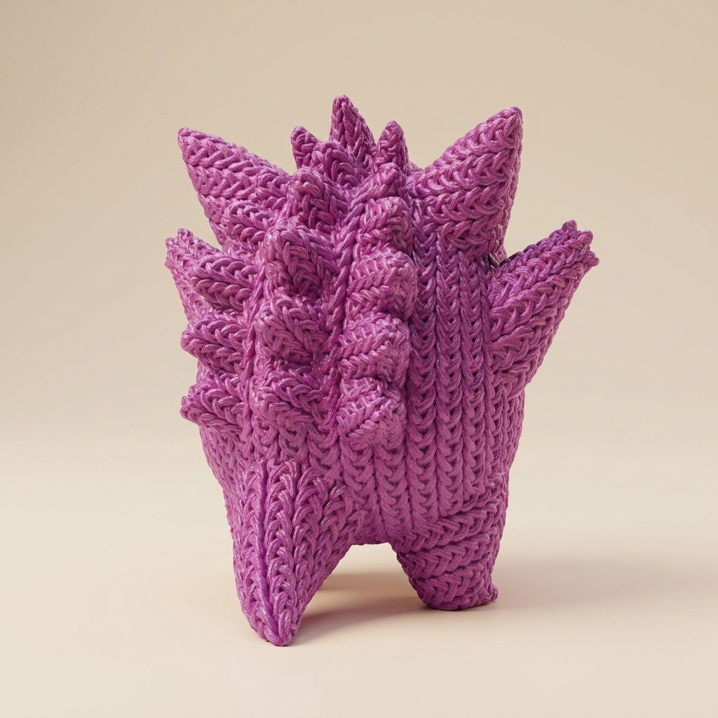 Gengar Estilo Ganchillo — Fan Art 3D - Imagen 2