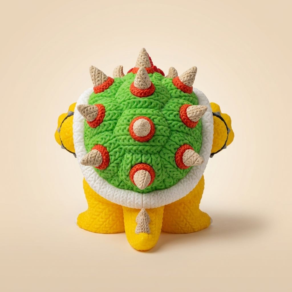 Bowser Estilo Ganchillo — Fan Art 3D - Imagen 2